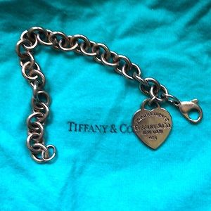 Tiffany & Co. Sterling Silver 925 Please Return To Heart Tag Charm 7” Bracelet